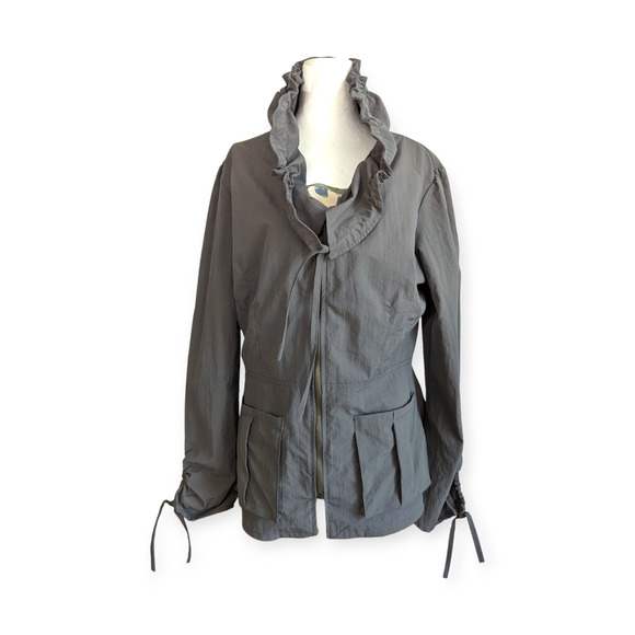 Hanna for la Journée Lightweight Peplum Drawstring Jacket 3 Medium - Picture 5 of 8